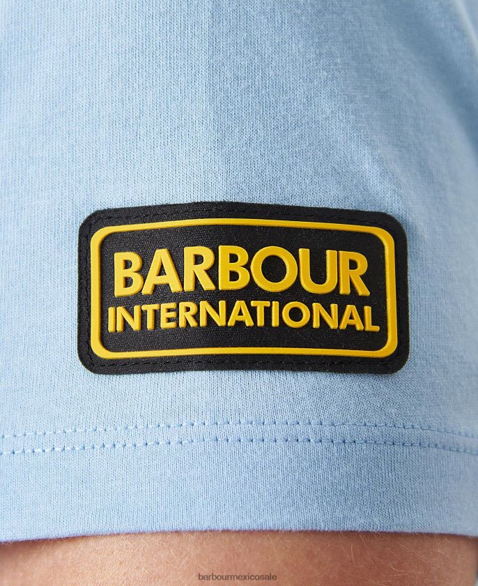 Barbour 8B6RFZ827 ropa azul desteñido hombres camiseta de diseñador