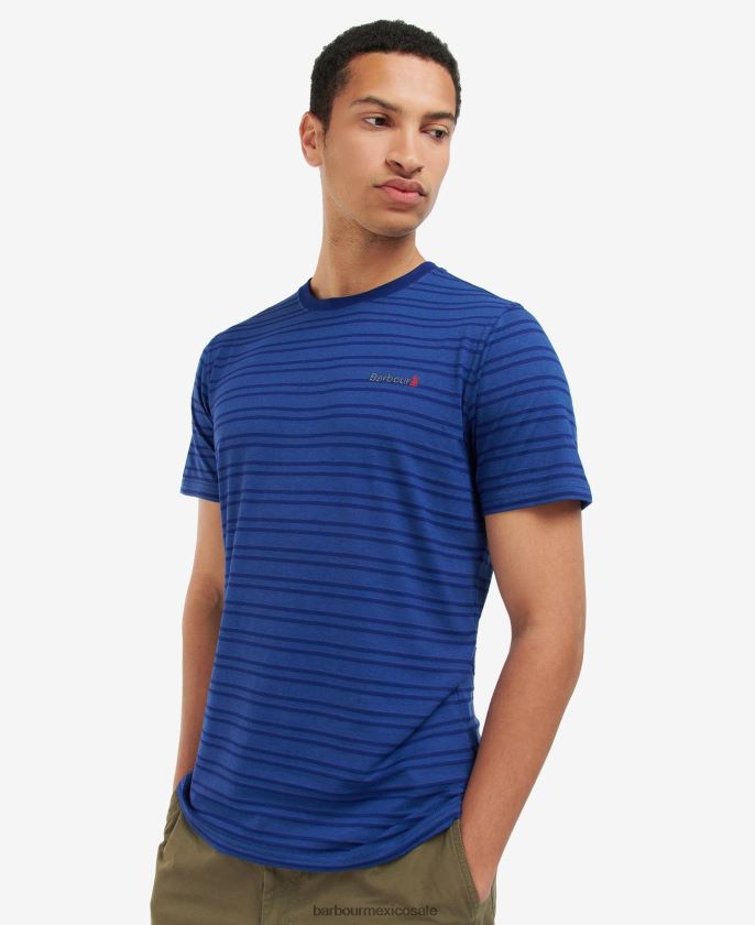 Barbour 8B6RFZ853 ropa azul tinta hombres camiseta a rayas