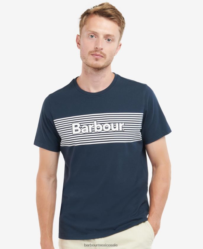 Barbour 8B6RFZ856 ropa azul marino clásico hombres cuenta camiseta gráfica