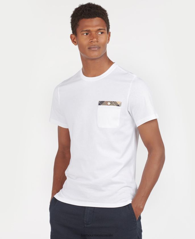 Barbour 8B6RFZ886 ropa chile rojo hombres camiseta durness con bolsillo