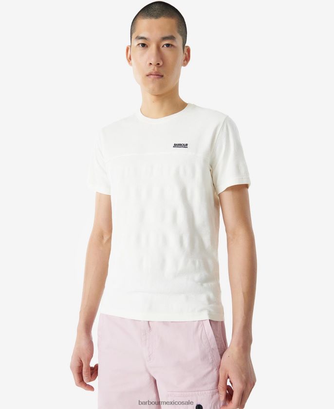 Barbour 8B6RFZ890 ropa susurro blanco hombres camiseta de sarga