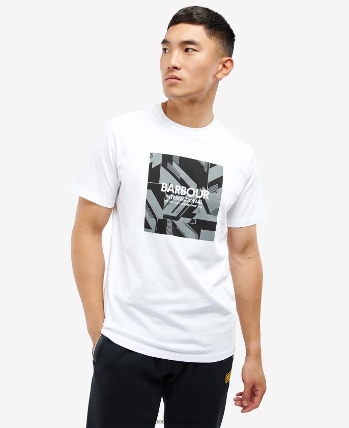 Barbour 8B6RFZ902 ropa blanco clásico hombres camiseta