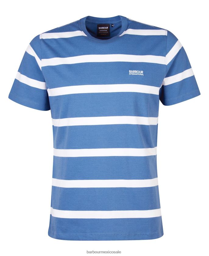 Barbour 8B6RFZ912 ropa horizonte azul hombres camiseta a rayas cobain
