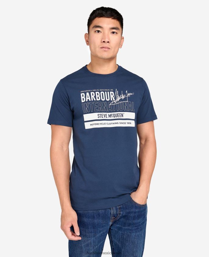 Barbour 8B6RFZ914 ropa insignias azules hombres barry camiseta gráfica