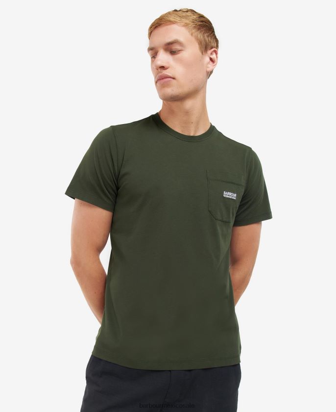 Barbour 8B6RFZ955 ropa bosque hombres camiseta con bolsillo radok