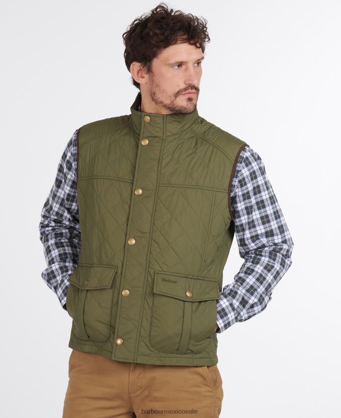 Barbour 8B6RFZ223 ropa medio oliva hombres chaleco explorador