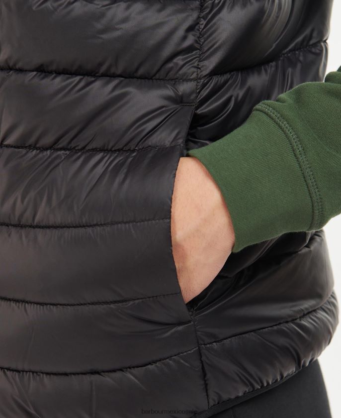 Barbour 8B6RFZ227 ropa negro hombres chaleco de caña racer