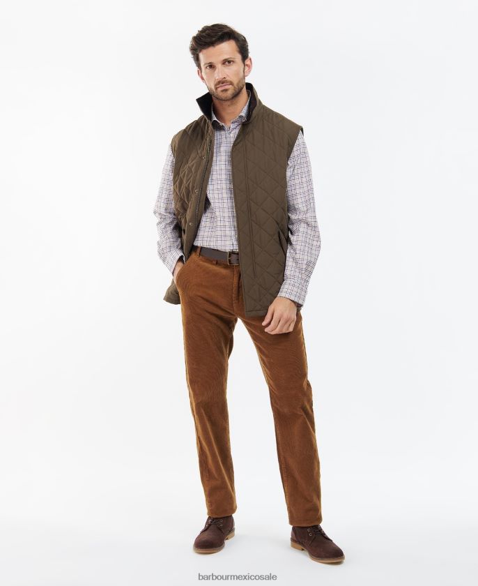 Barbour 8B6RFZ228 ropa oliva hombres chaleco pala