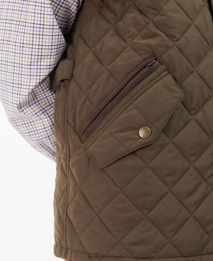 Barbour 8B6RFZ228 ropa oliva hombres chaleco pala