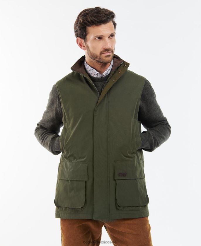 Barbour 8B6RFZ230 ropa aceituna hombres chaleco farringdon