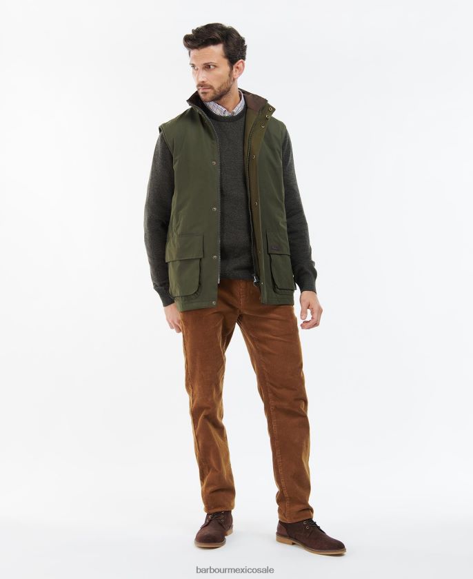 Barbour 8B6RFZ230 ropa aceituna hombres chaleco farringdon