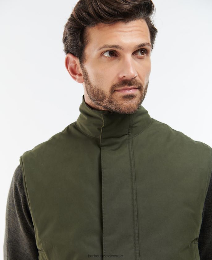 Barbour 8B6RFZ230 ropa aceituna hombres chaleco farringdon