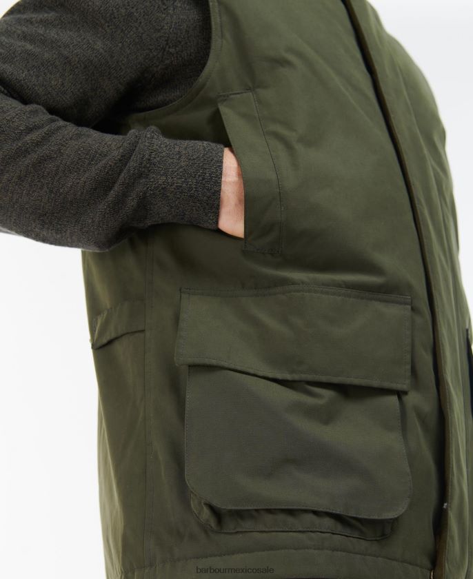 Barbour 8B6RFZ230 ropa aceituna hombres chaleco farringdon
