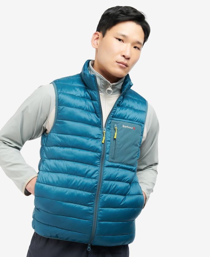 Barbour 8B6RFZ234 ropa azul marino clásico hombres chaleco quemado