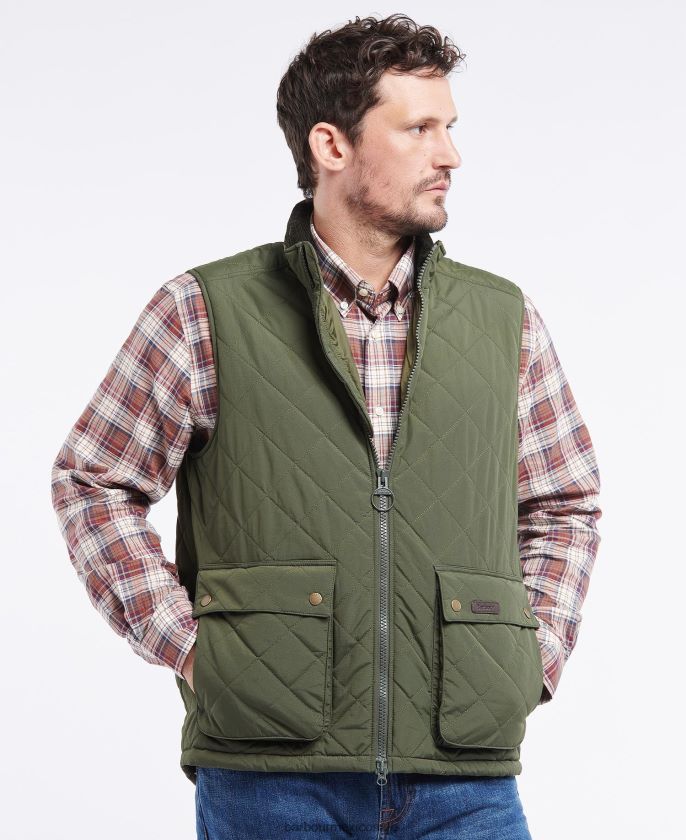 Barbour 8B6RFZ242 ropa Armada hombres chaleco de helecho
