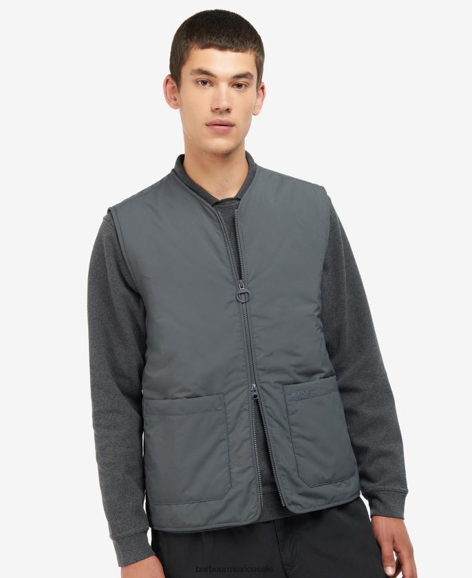 Barbour 8B6RFZ262 ropa rojizo hombres chaleco acolchado harpen