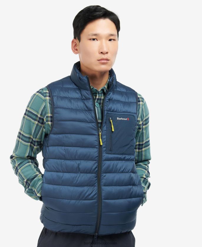 Barbour 8B6RFZ268 ropa azul marino clásico hombres chaleco quemado