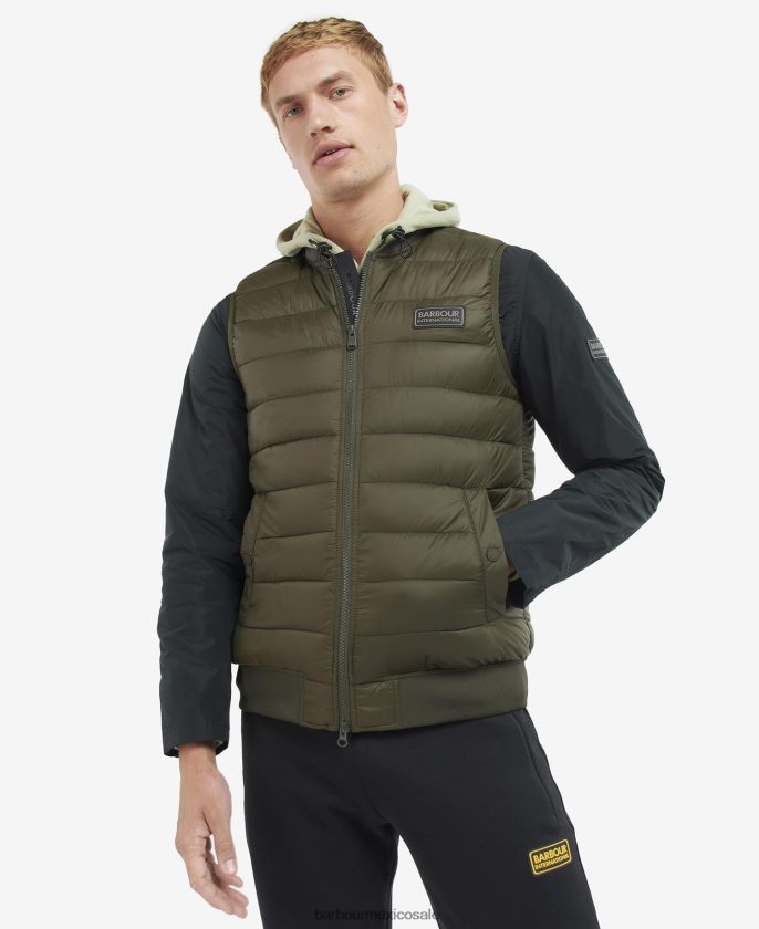 Barbour 8B6RFZ275 ropa aceituna hombres chaleco capitonado elgin