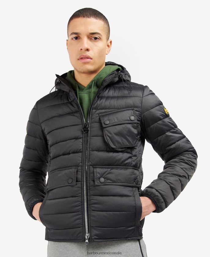 Barbour 8B6RFZ101 ropa sabio hombres chamarra acolchada Racer Oston con capucha