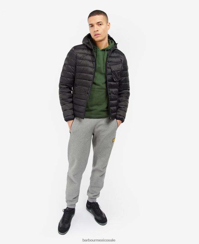 Barbour 8B6RFZ101 ropa sabio hombres chamarra acolchada Racer Oston con capucha