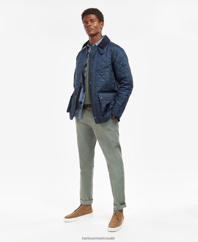 Barbour 8B6RFZ106 ropa aceituna hombres chamarra capitonada Ashby