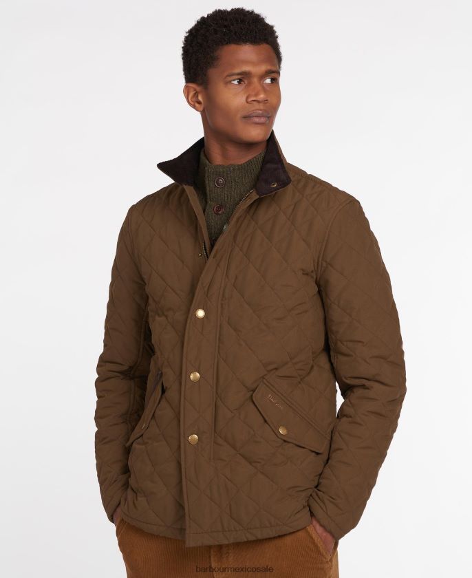 Barbour 8B6RFZ107 ropa oliva oscuro hombres edredón pala