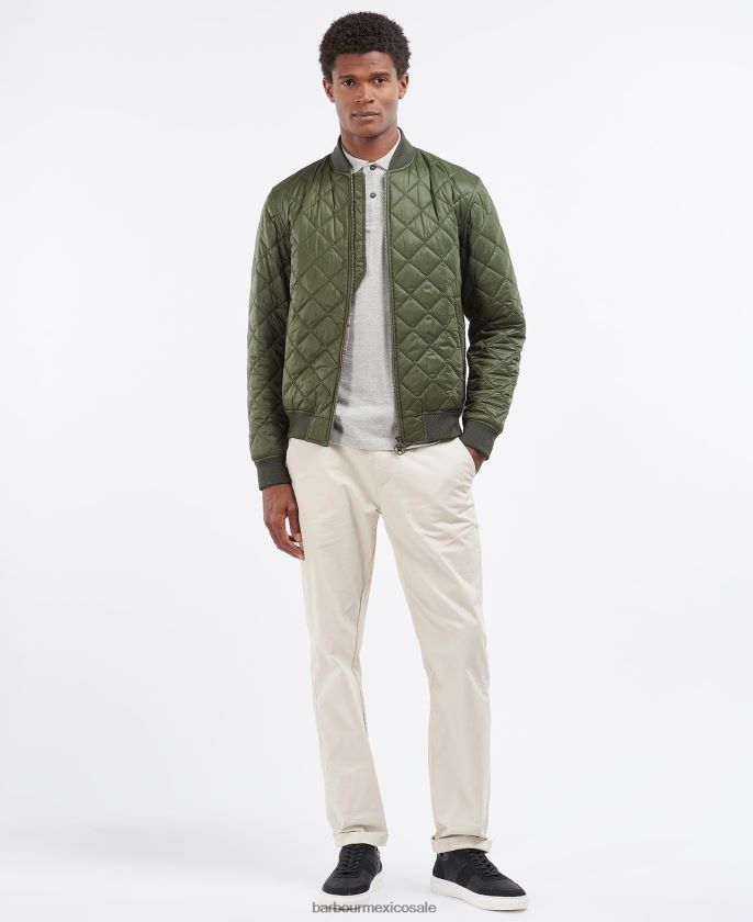 Barbour 8B6RFZ110 ropa aceituna hombres chaqueta acolchada galento