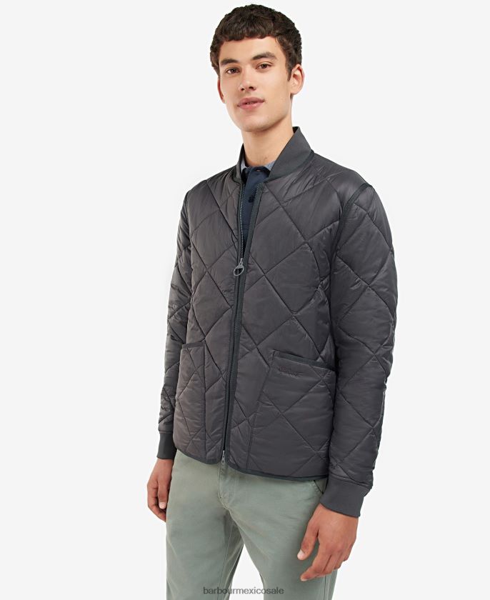 Barbour 8B6RFZ112 ropa aceituna hombres chamarra acolchada Action Lidesdale