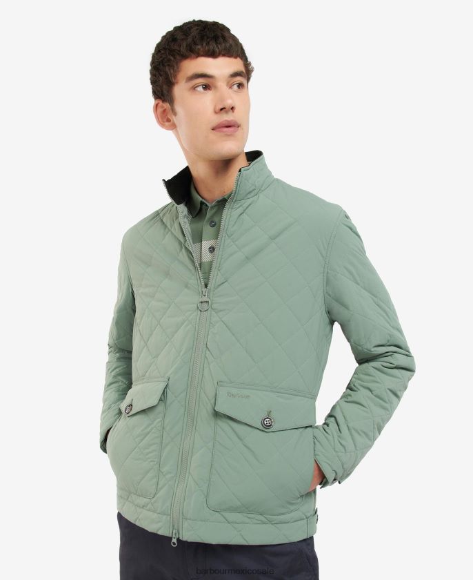 Barbour 8B6RFZ113 ropa agave verde hombres chamarra capitonada Rydal