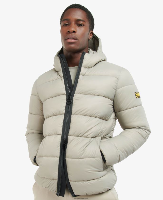 Barbour 8B6RFZ136 ropa concreto hombres chaqueta acolchada estilo bobber