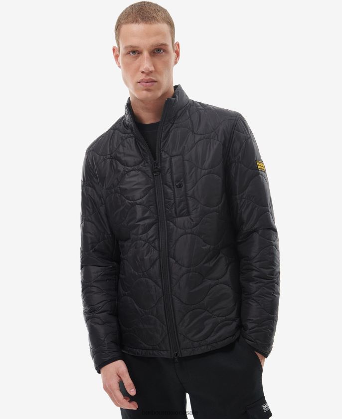 Barbour 8B6RFZ140 ropa negro clásico hombres chaqueta acolchada langford