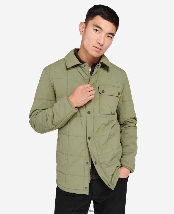 Barbour 8B6RFZ141 ropa negro clásico hombres sobrecamisa Touring acolchada