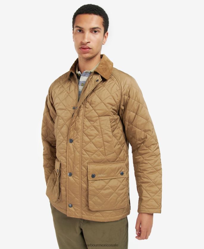 Barbour 8B6RFZ148 ropa aceituna hombres chamarra capitonada Ashby