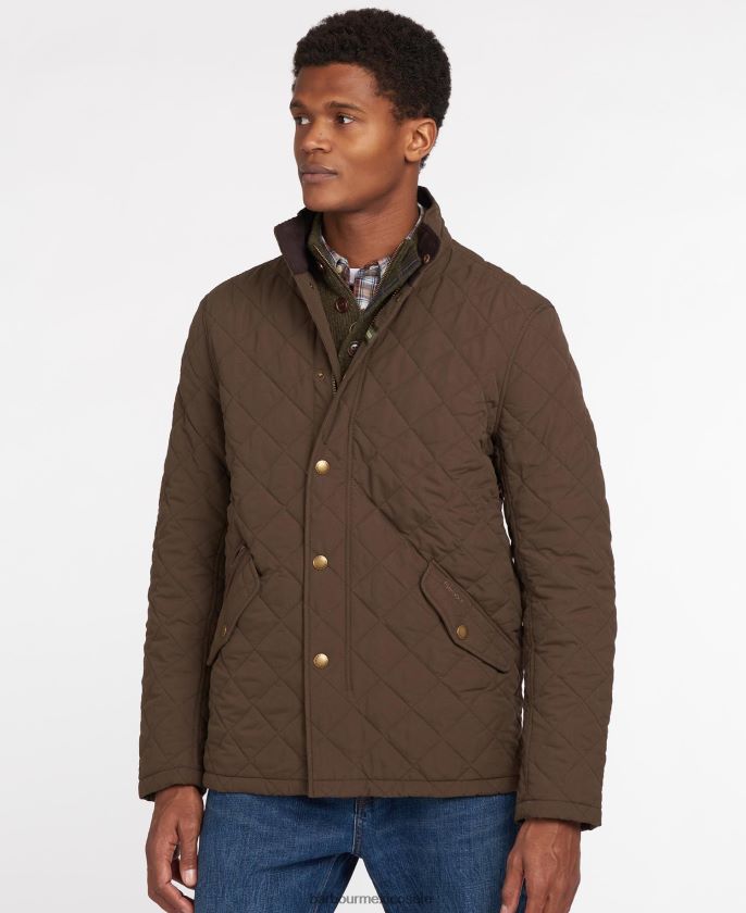 Barbour 8B6RFZ149 ropa arena oscura hombres chamarra capitonada con pala