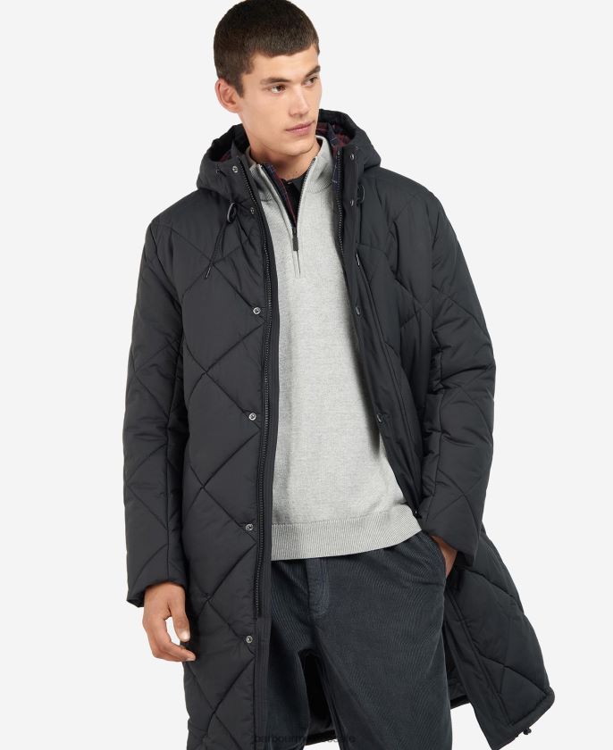 Barbour 8B6RFZ167 ropa negro/cordobán hombres chaqueta acolchada melbury