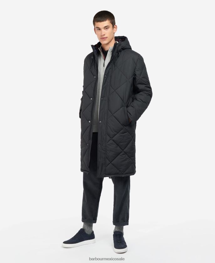 Barbour 8B6RFZ167 ropa negro/cordobán hombres chaqueta acolchada melbury