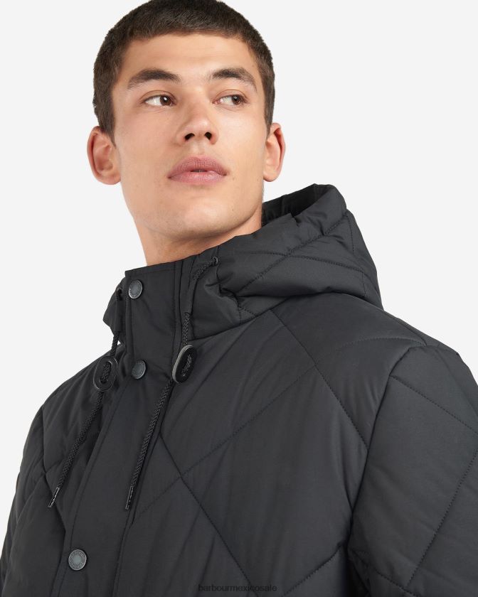Barbour 8B6RFZ167 ropa negro/cordobán hombres chaqueta acolchada melbury