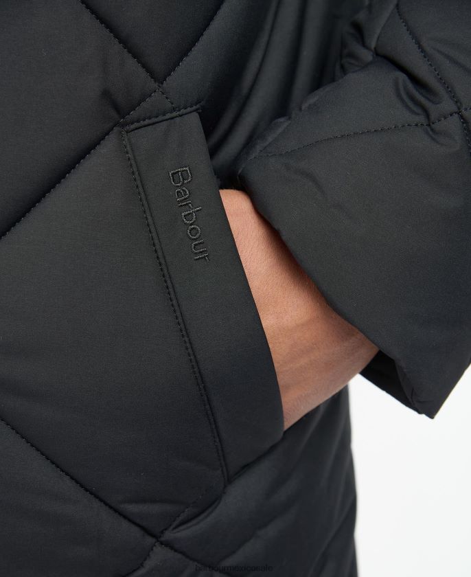 Barbour 8B6RFZ167 ropa negro/cordobán hombres chaqueta acolchada melbury