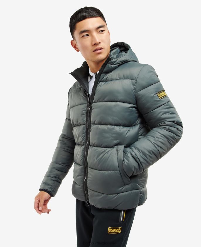 Barbour 8B6RFZ170 ropa carbón hombres chaqueta acolchada estilo bobber