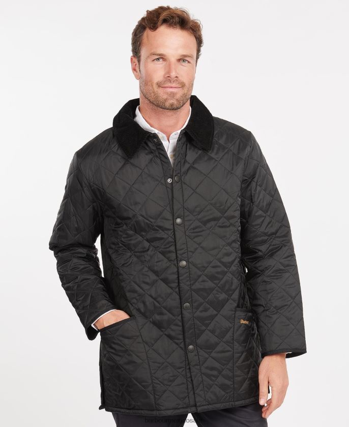 Barbour 8B6RFZ87 ropa negro hombres chamarra capitonada liddesdale