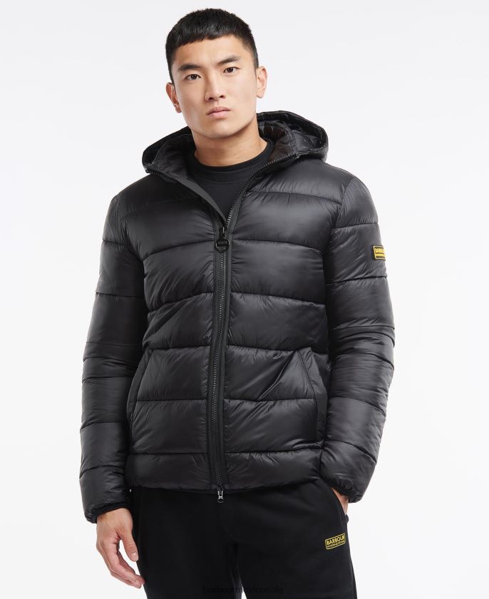 Barbour 8B6RFZ95 ropa vino hombres chaqueta acolchada estilo bobber