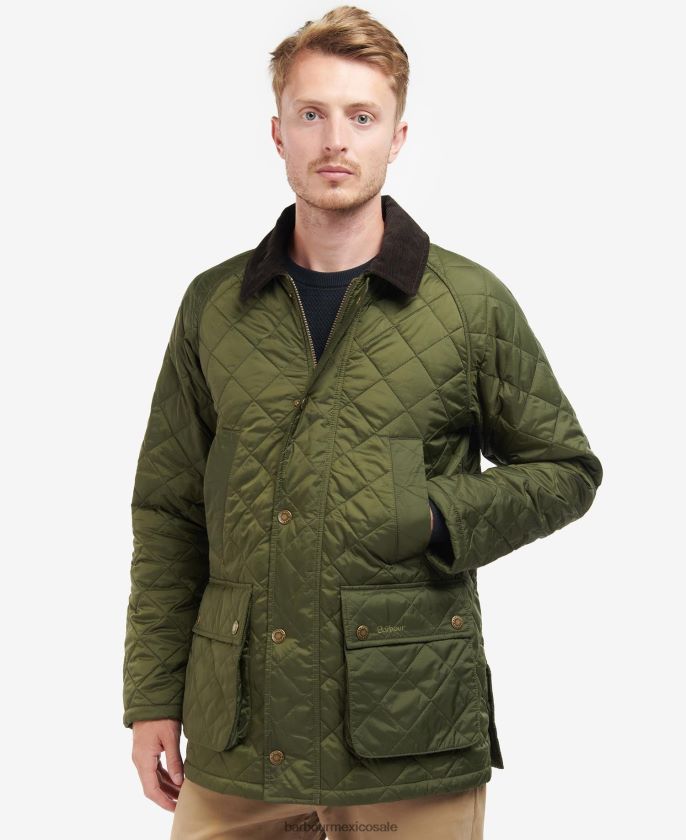 Barbour 8B6RFZ97 ropa aceituna hombres chamarra capitonada Ashby