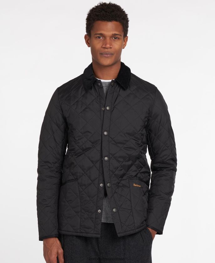 Barbour 8B6RFZ98 ropa negro hombres chaqueta acolchada heritage liddesdale