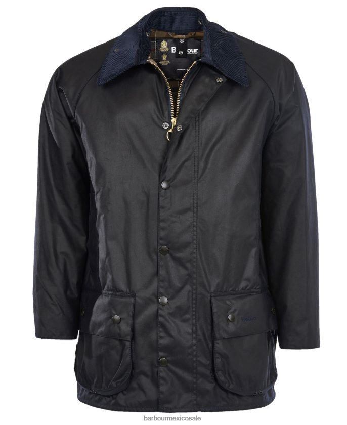 Barbour 8B6RFZ10 ropa negro hombres chaqueta de cera beaufort