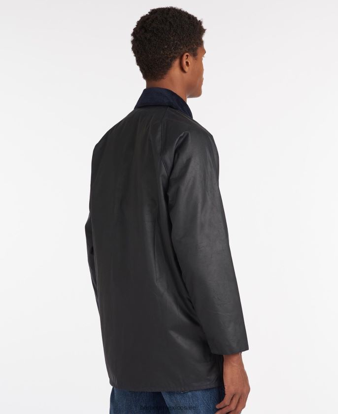 Barbour 8B6RFZ10 ropa negro hombres chaqueta de cera beaufort