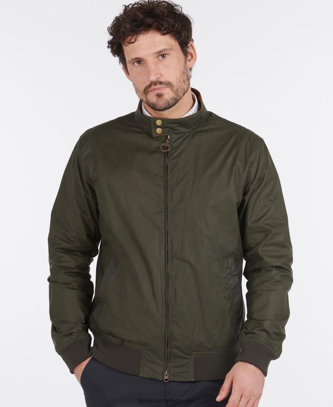 Barbour 8B6RFZ11 ropa negro hombres chamarra ligera de algodón encerado royston