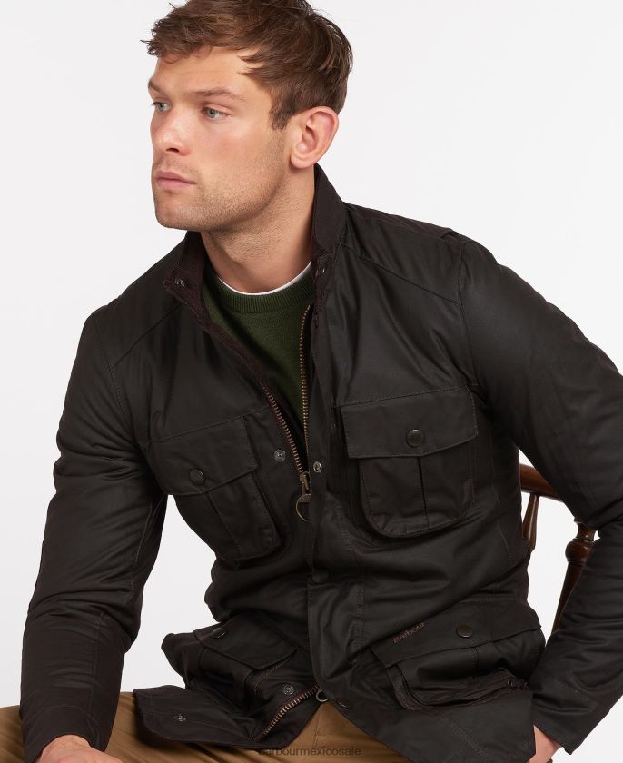 Barbour 8B6RFZ13 ropa aceituna hombres chaqueta de cera corbridge