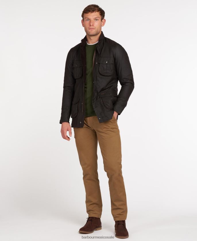 Barbour 8B6RFZ13 ropa aceituna hombres chaqueta de cera corbridge