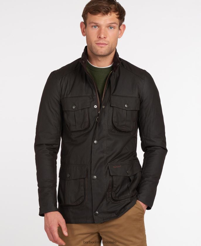 Barbour 8B6RFZ13 ropa aceituna hombres chaqueta de cera corbridge