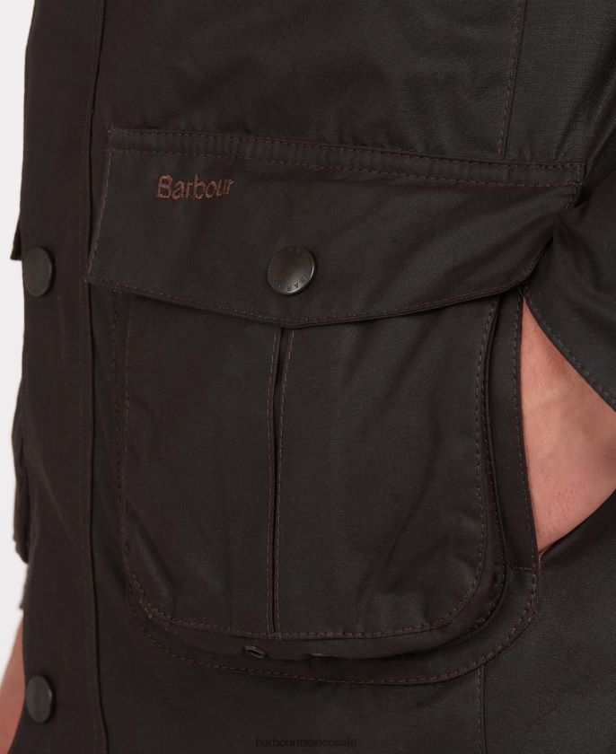 Barbour 8B6RFZ13 ropa aceituna hombres chaqueta de cera corbridge